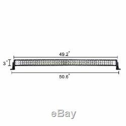 Curved 50'' 288W Spot+Flood Combo Barre Led Lumière Hors Route JEEP 4WD 4x4