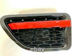 Noir Brillant Grille Et Côté Prise Rouge Bordure Pour Range Rover Sport 05-09