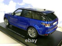 Superbe Kyosho Miniature 1/18 2016 Range Rover Sport Svr Estoril Bleu & Noir Rhd